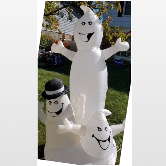 2004 Vintage Air Formz Blown Inflatable Halloween 3 Ghosts Light Up 8ft Working - Picture 4 of 16
